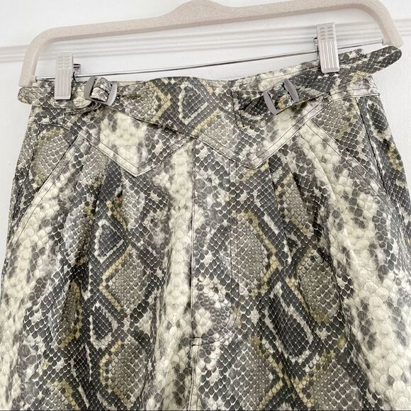 NWT ROTATE Snakeskin-Print High-Waisted PU Wild Pants - Picture 4 of 7